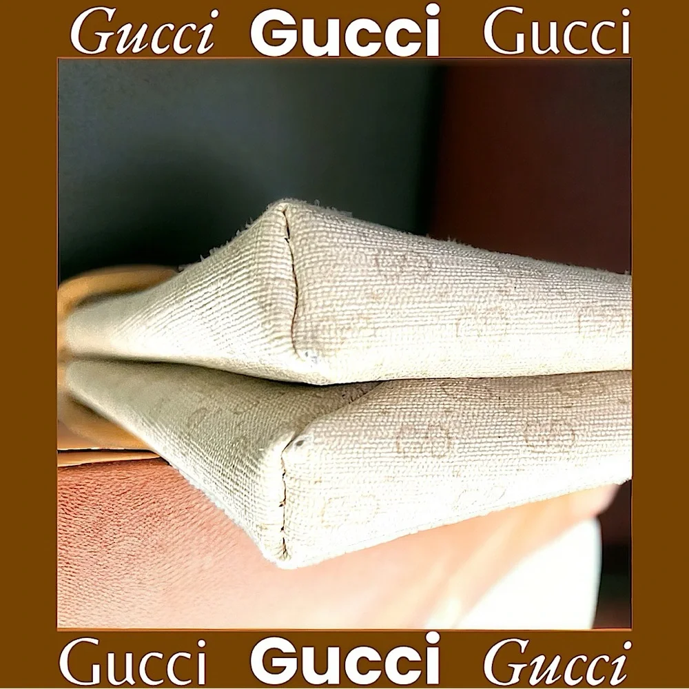 Gucci Cream and Tan Shoulder Bag see pics for callouts, thanks! - Picture 12 of 15